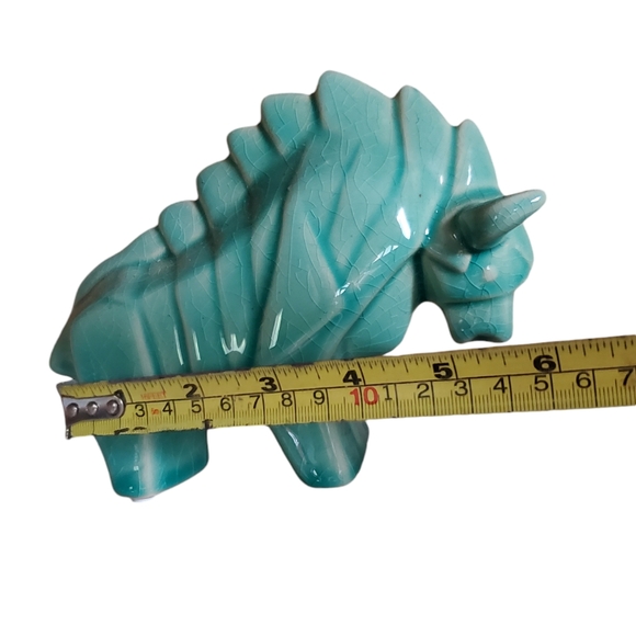 Beautiful turquoise bull figurine - Picture 4 of 4